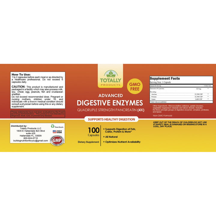 Totally Products Advanced Digestive Enzymes 100 Count Dietary Supplement Image 4