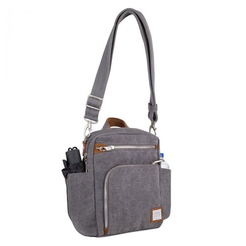 Travelon Anti-Theft Heritage Tour Bag Pewter 33074-540 9x11.5x3 Inches Image 2