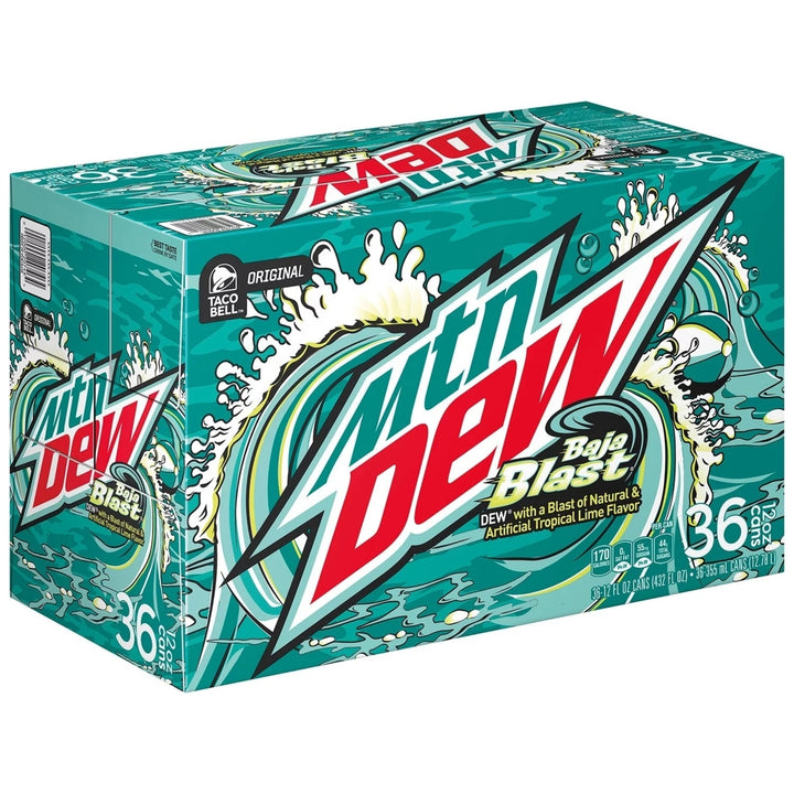 Mountain Dew Baja Blast 12 Fluid Ounce (Pack of 36) Image 1