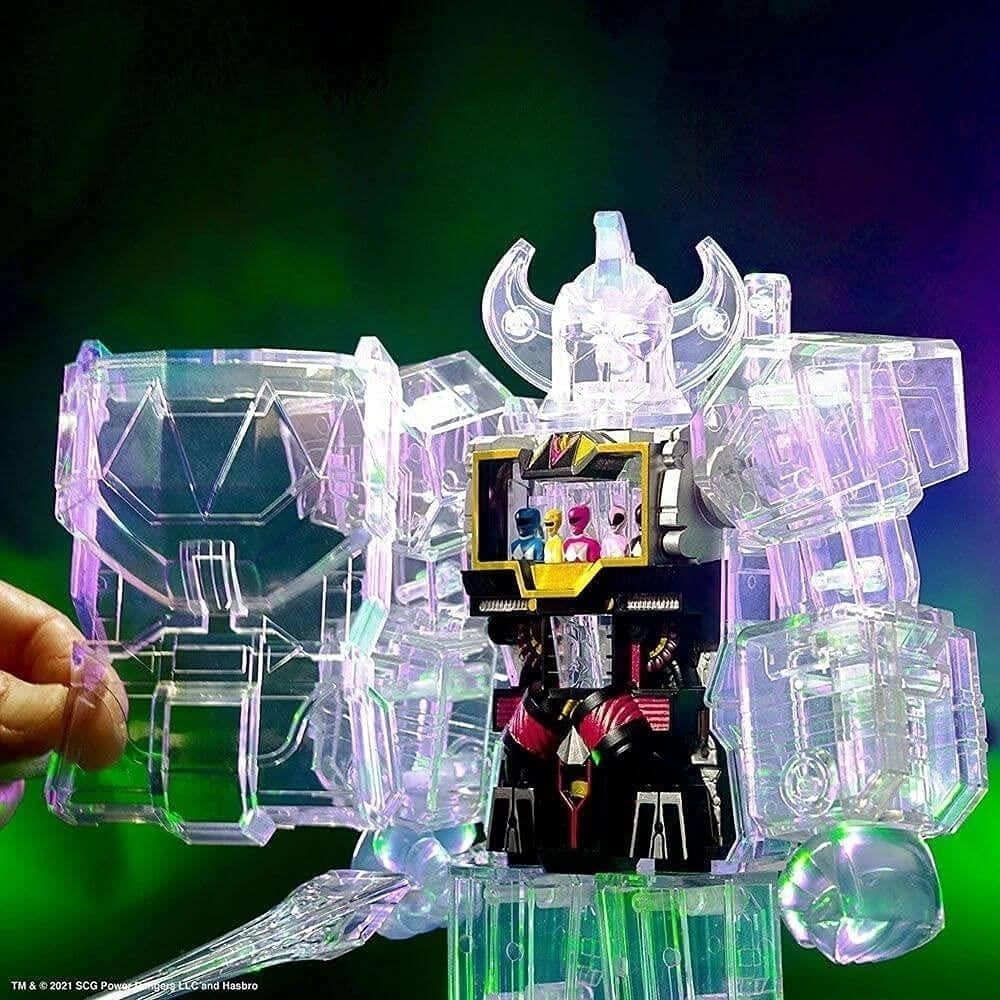 Super7 Power Rangers Clear Megazord Figure 11in Super Cyborg Mighty Morphin Image 4