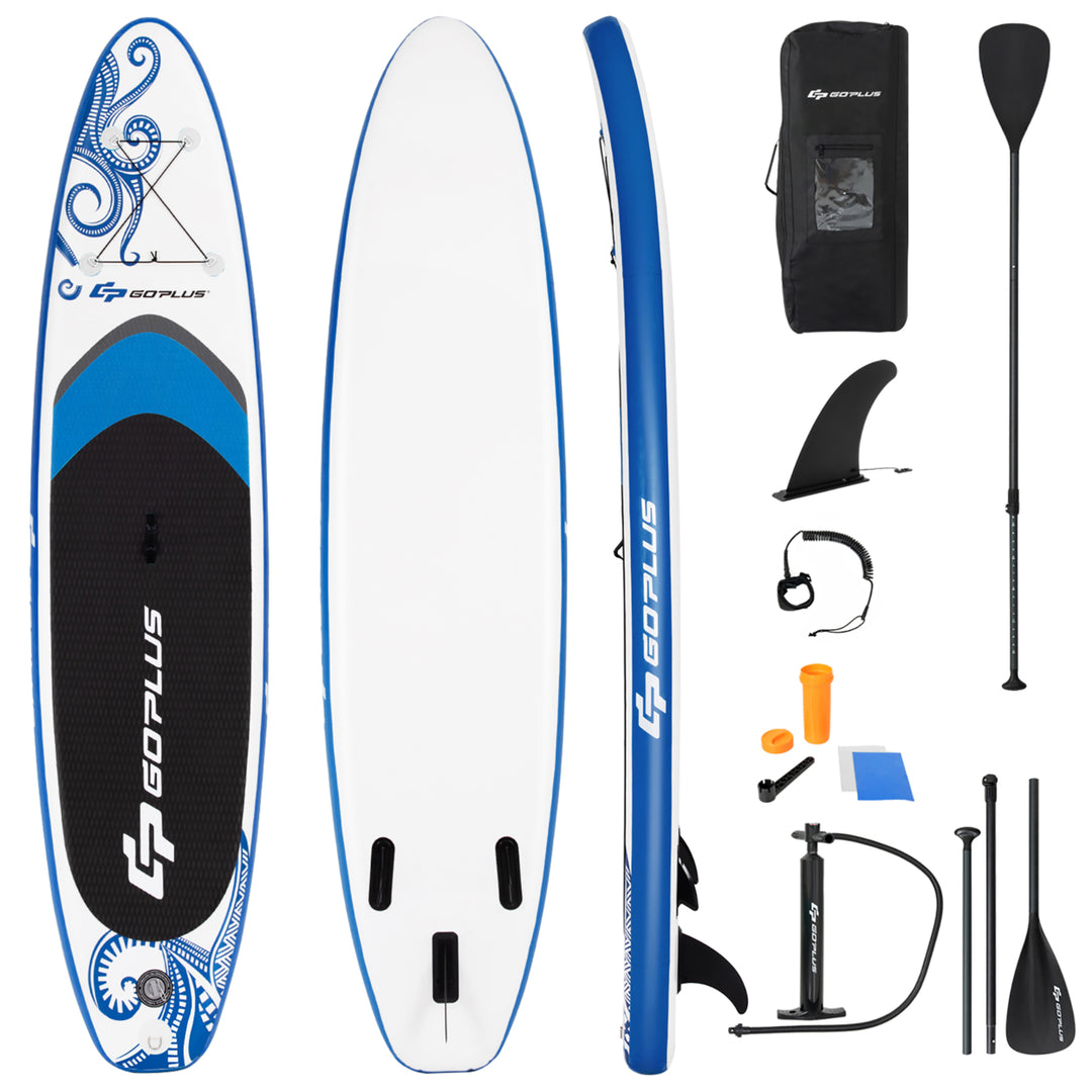 10.5 Inflatable Stand Up Paddle Board 6" Thick SUP W/Carrying Bag Aluminum Paddle Image 1