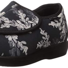 Propet Women's Cush 'N Foot Stretch Shoe Black Floral - W0206BFL 9.5 BLACK FLORAL Image 1