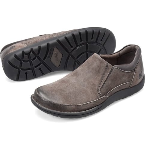 Born Mens Nigel Slip On Grey Combo Suede - H48222 GREY/GREY COMBO Image 4