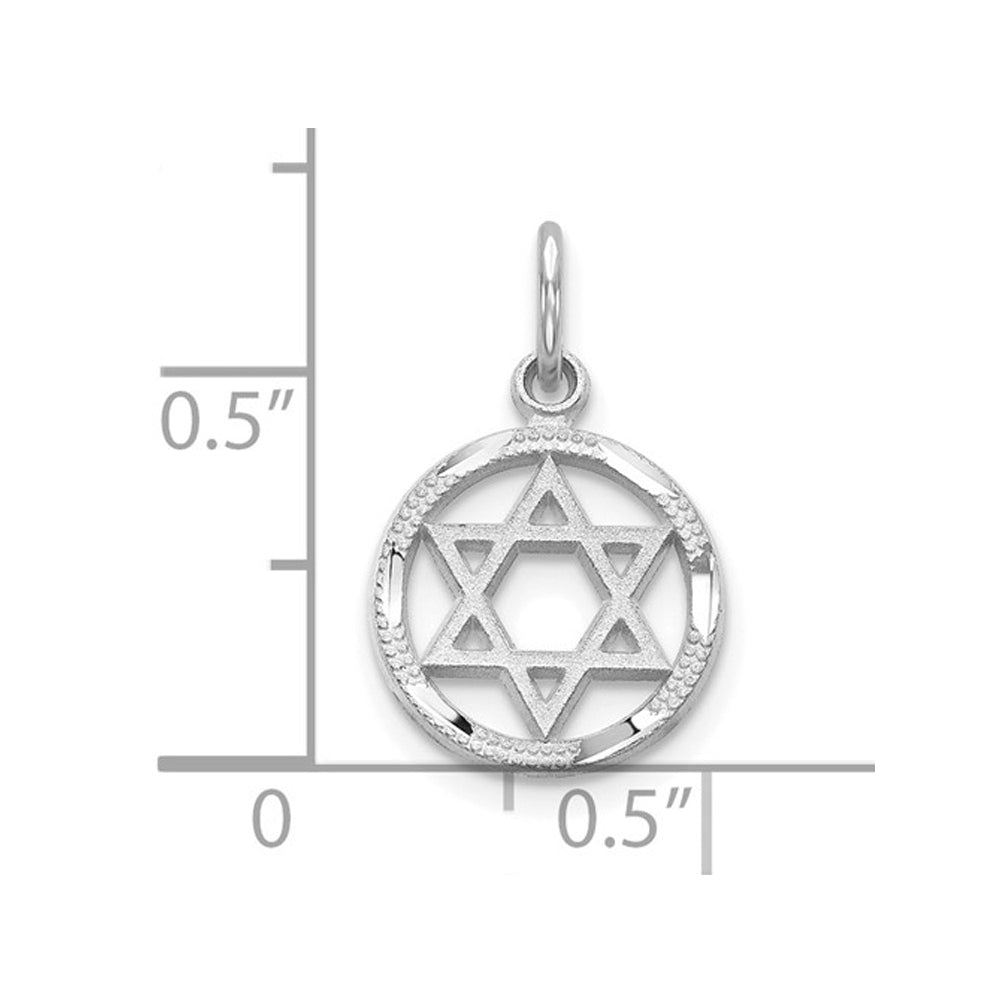 10K White Gold Star of David Pendant Necklace with Chain Image 2