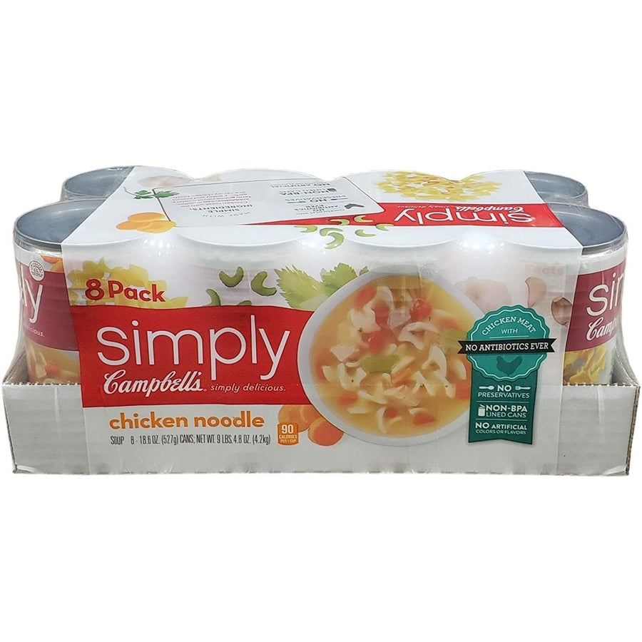 Campbells Simply Chicken Noodle Soup 18.6 Ounce (Pack of 8) Image 1