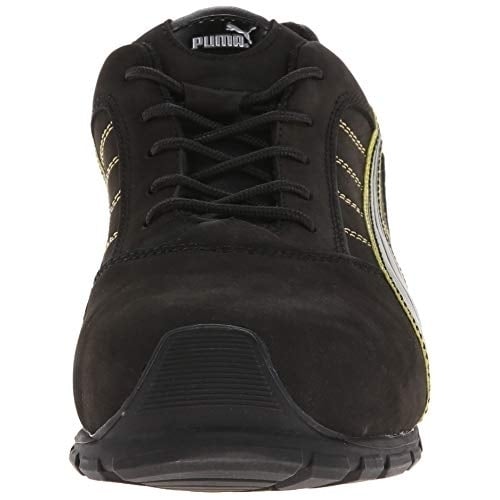 PUMA Safety Mens Amsterdam Low Aluminum Toe ESD Work Shoe Black Yellow 642715 Image 2