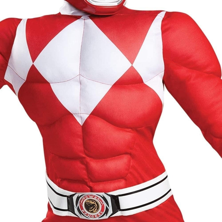 Red Power Ranger Muscle Boys size XL 14 16 Mighty Morphin Sabin Disguise Image 4