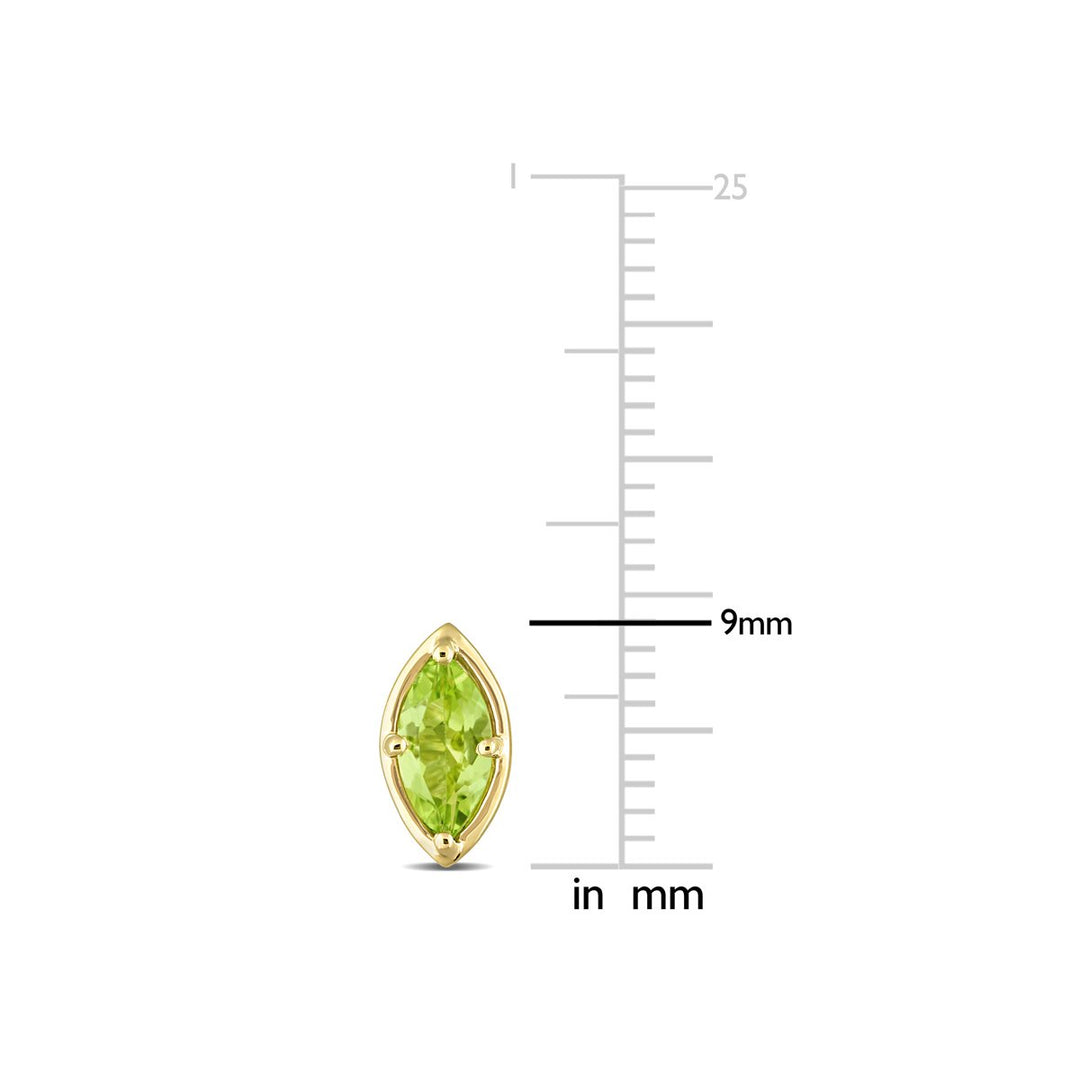 4/5 Carat (ctw) Marquise-Cut Peridot Earrings in 14K Yellow Gold Image 3