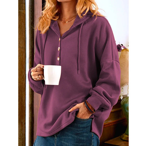 Khaki Long Sleeve Buttoned Sweatshirt Image 4