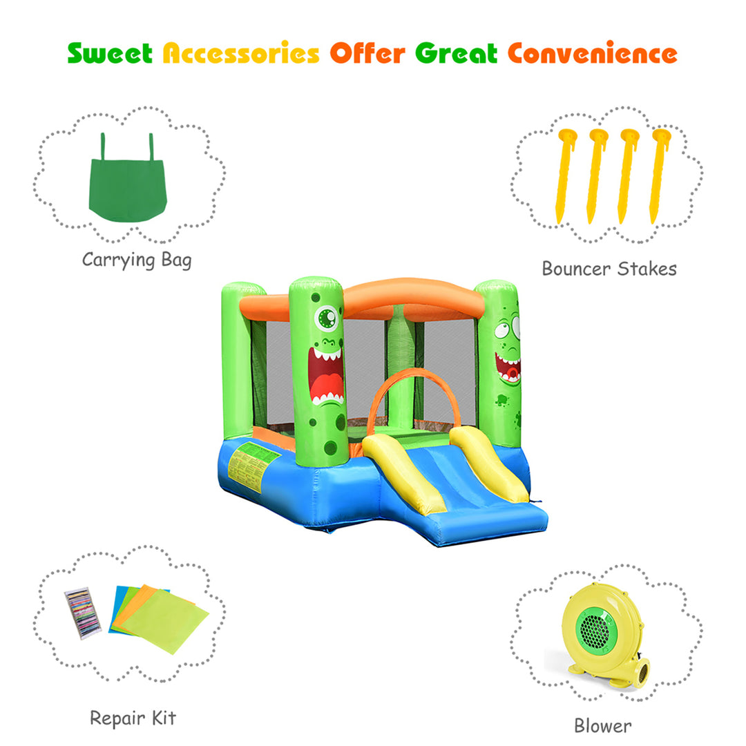 Kids Playing Inflatable Bounce House Jumping Castle Game Fun Slider 480W Blower Image 9