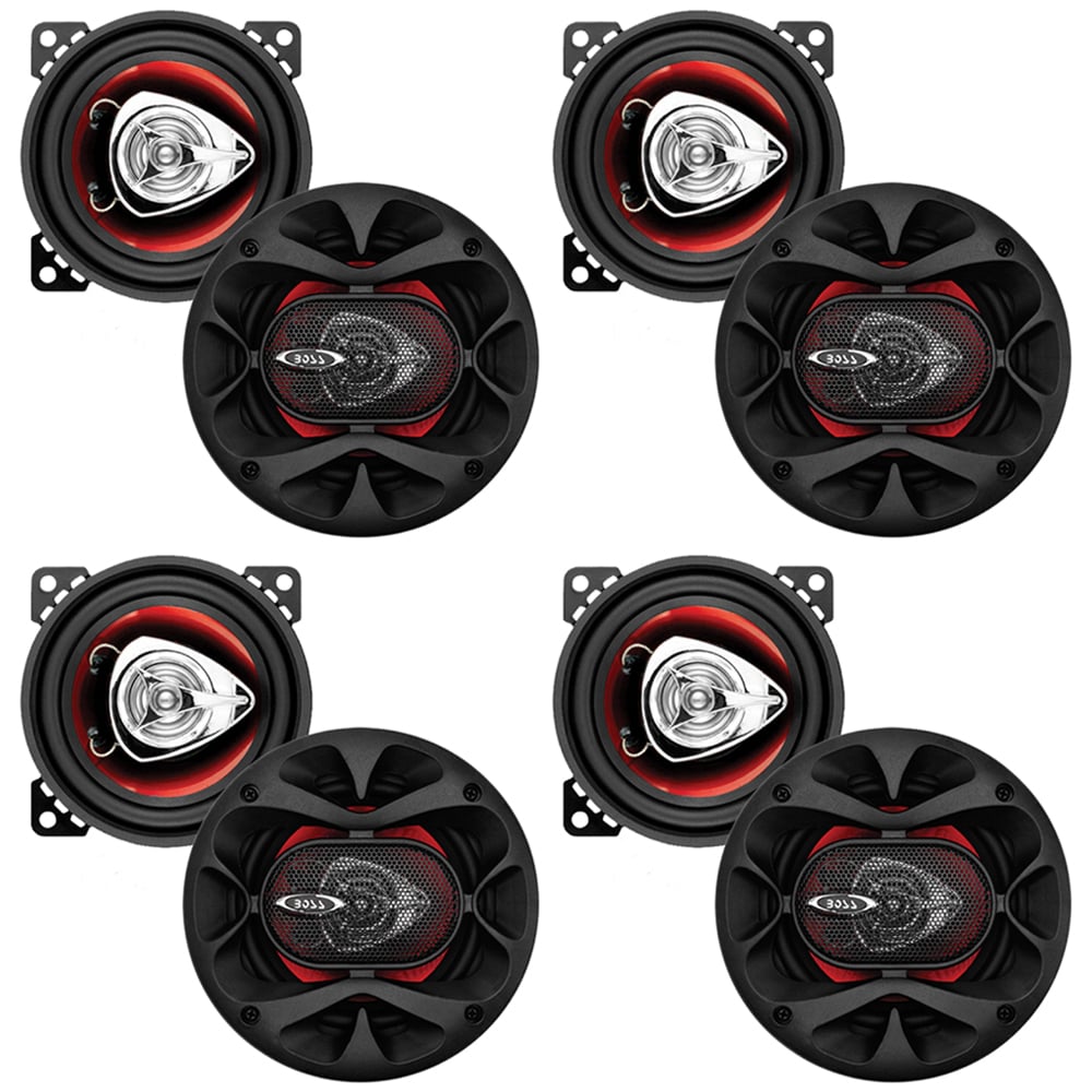 Boss 4 Inch 200W 2-Way Car Audio Coaxial Speakers Set of 8 Red Poly Cone Image 1