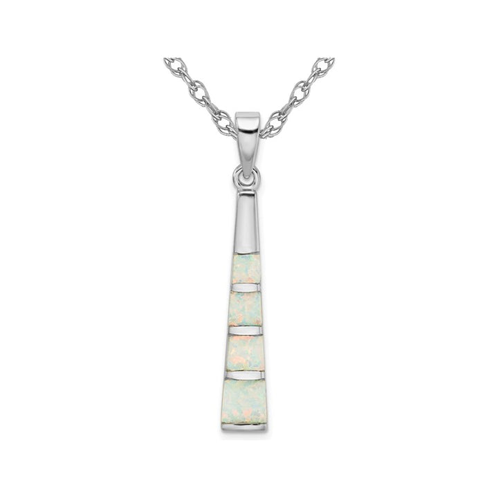 Lab-Created Opal Pendant Necklace in Sterling Silver with Chain Image 1