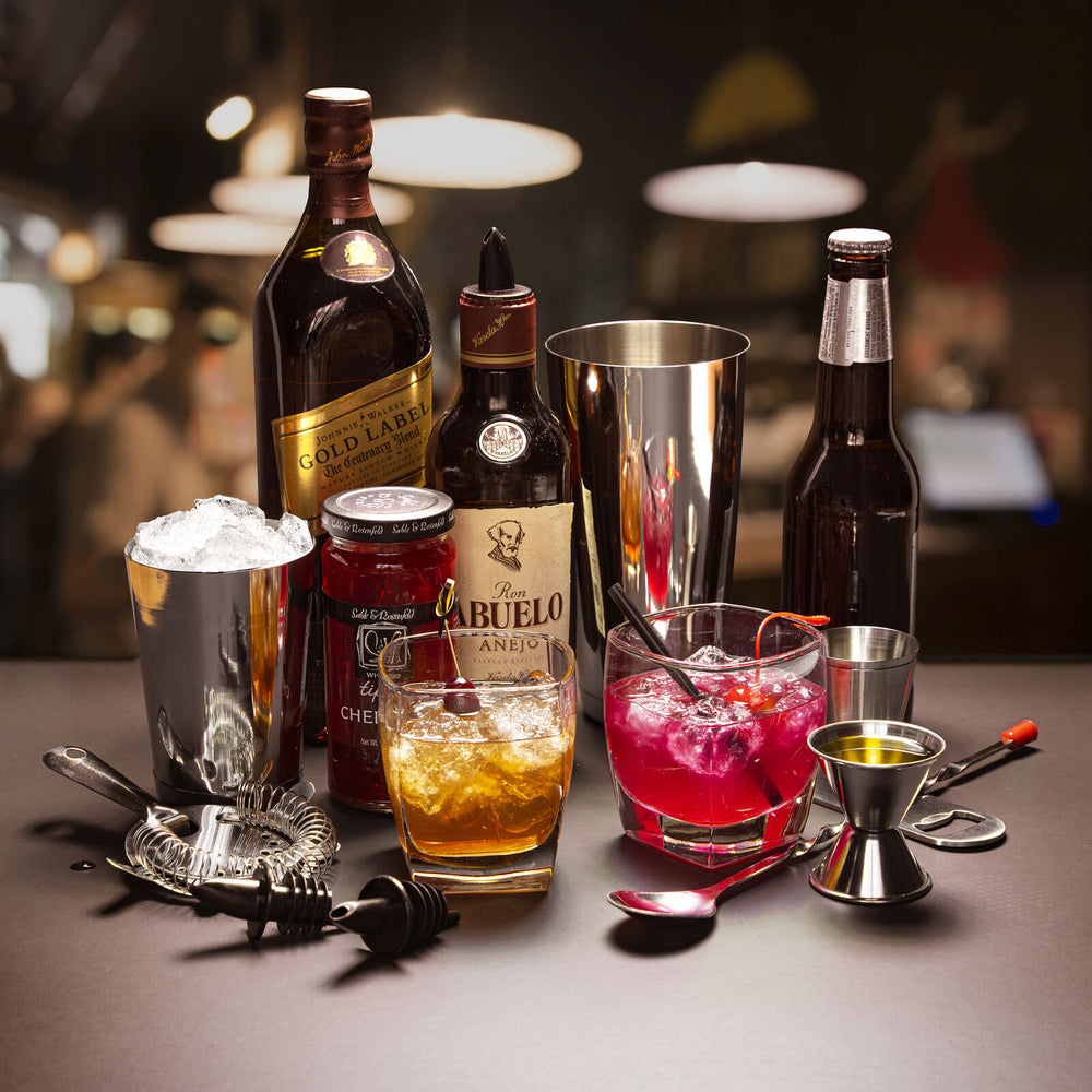 16 PC Bartender Kit Complete Cocktail Shaker Bar Tools Set With Lemon Squeezer Image 2