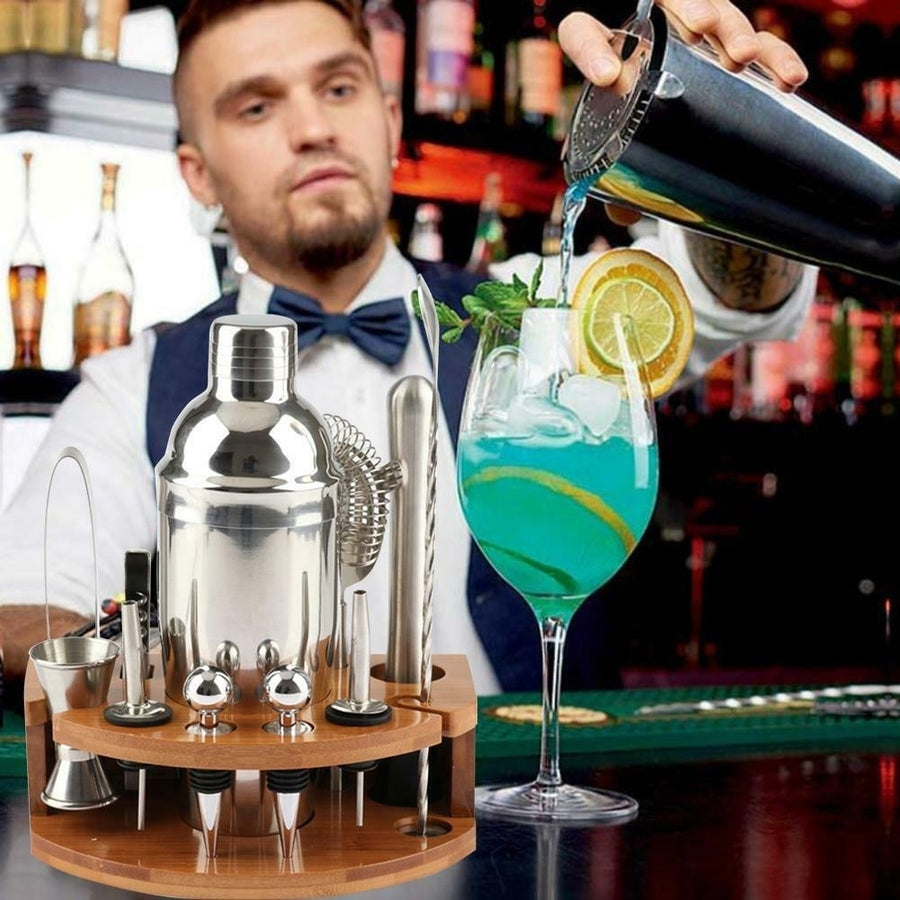 Stainless Steel Cocktail Shaker Mixer Drink Bartender Martini Tools Bar Set Kit Image 1