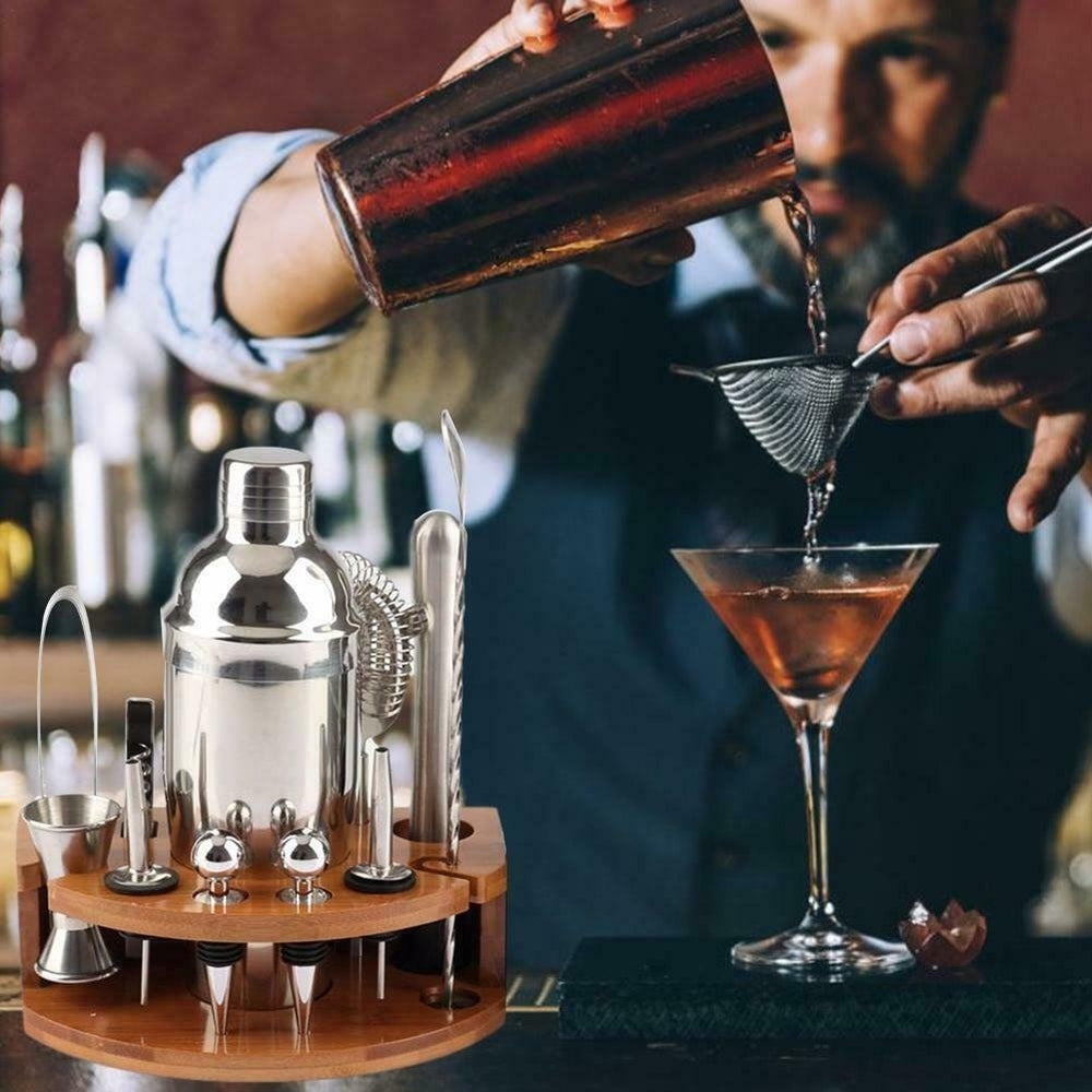 Stainless Steel Cocktail Shaker Mixer Drink Bartender Martini Tools Bar Set Kit Image 2