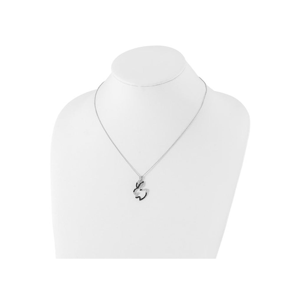 Synthetic Cubic Zirconia (CZ) (CZ) Rabbit Charm Pendant Necklace in Sterling Silver with Chain Image 3