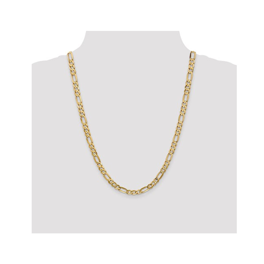 Mens Concave Figaro Necklace 6mm in 14K Yellow Gold (24 Inches) Image 2