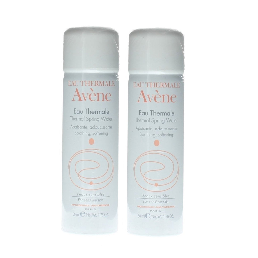 Avene Thermal Spring Water 50ml 2 Pack Soothing Sensitive Skin Spray Image 1