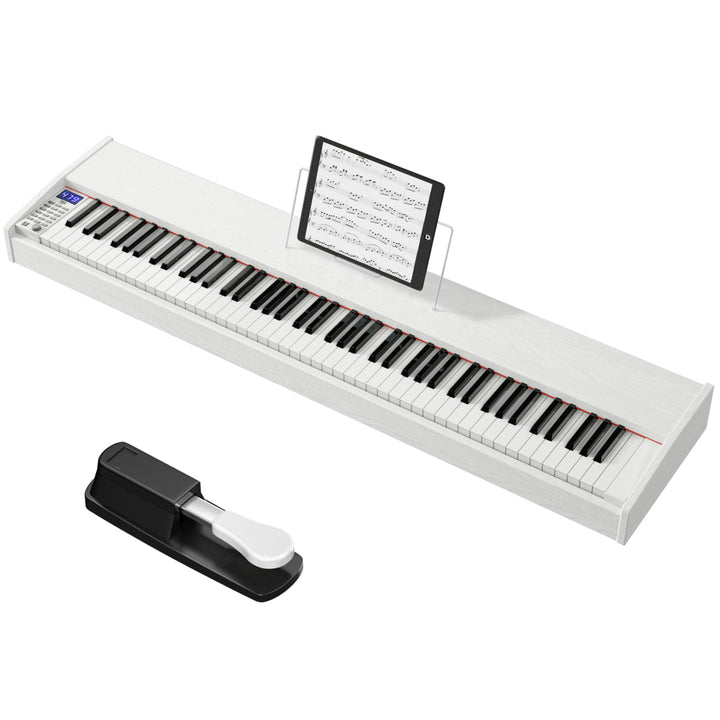 88-Key Full Size Digital Piano Weighted Keyboard w/ Sustain Pedal Black/White Image 1