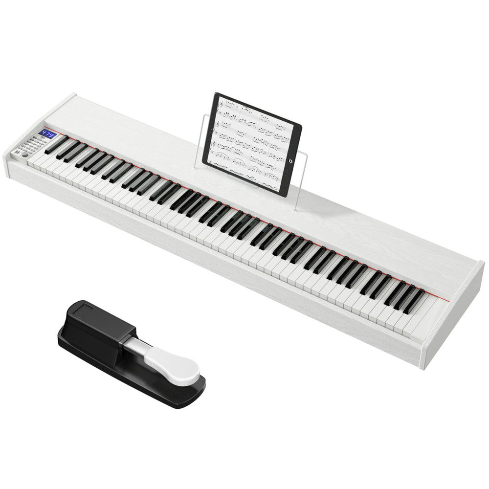88-Key Full Size Digital Piano Weighted Keyboard w/ Sustain Pedal Black/White Image 2