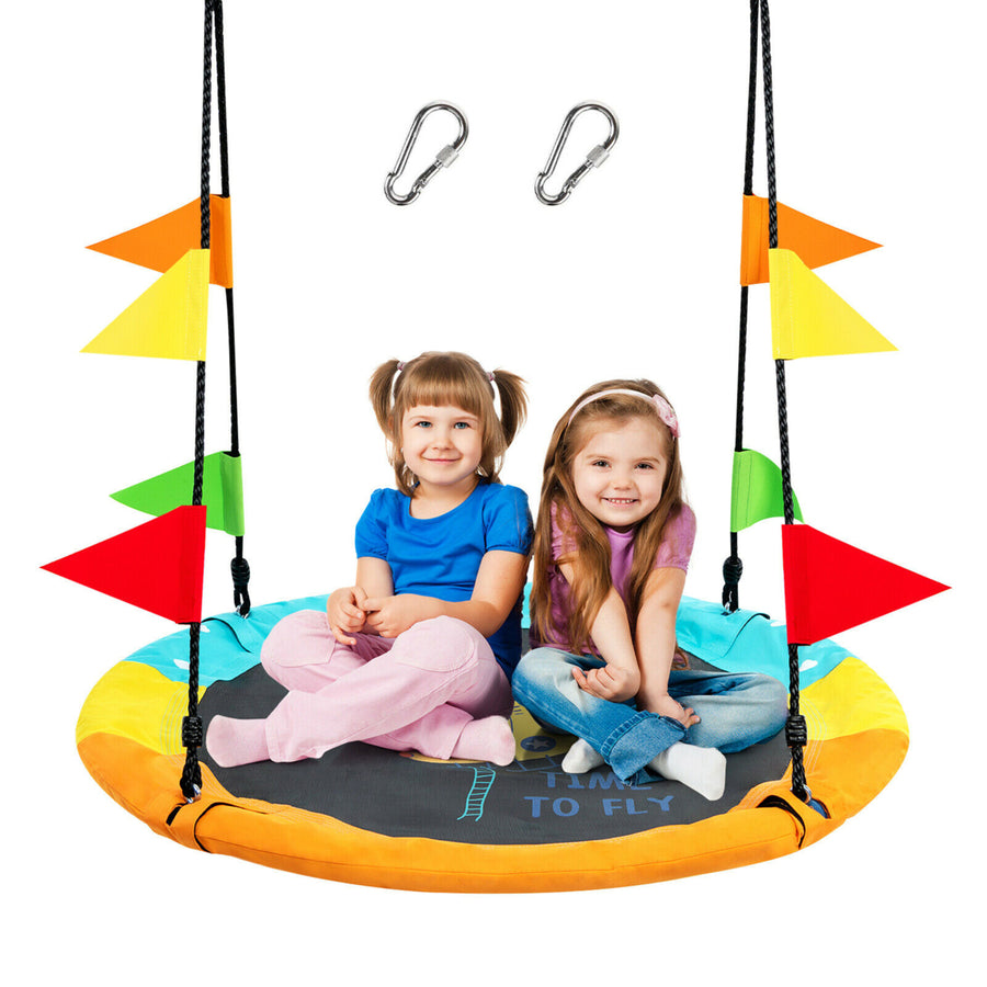 40 Flying Saucer Tree Swing Indoor Outdoor Swing w/Hanging Strap Helicopter Image 1