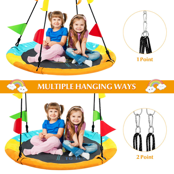 40 Flying Saucer Tree Swing Indoor Outdoor Swing w/Hanging Strap Helicopter Image 4