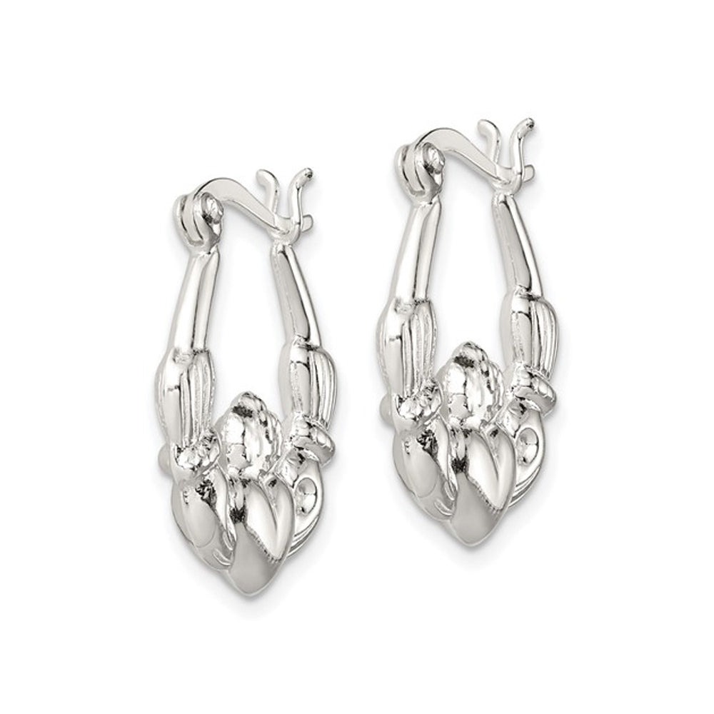 Sterling Silver Polished Claddagh Hoop Earrings Image 4