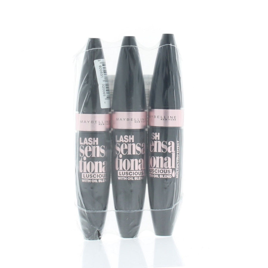 Maybelline Lash Sensational Luscious with Oil Blend Black 9.5ml (3 Pack) Image 1