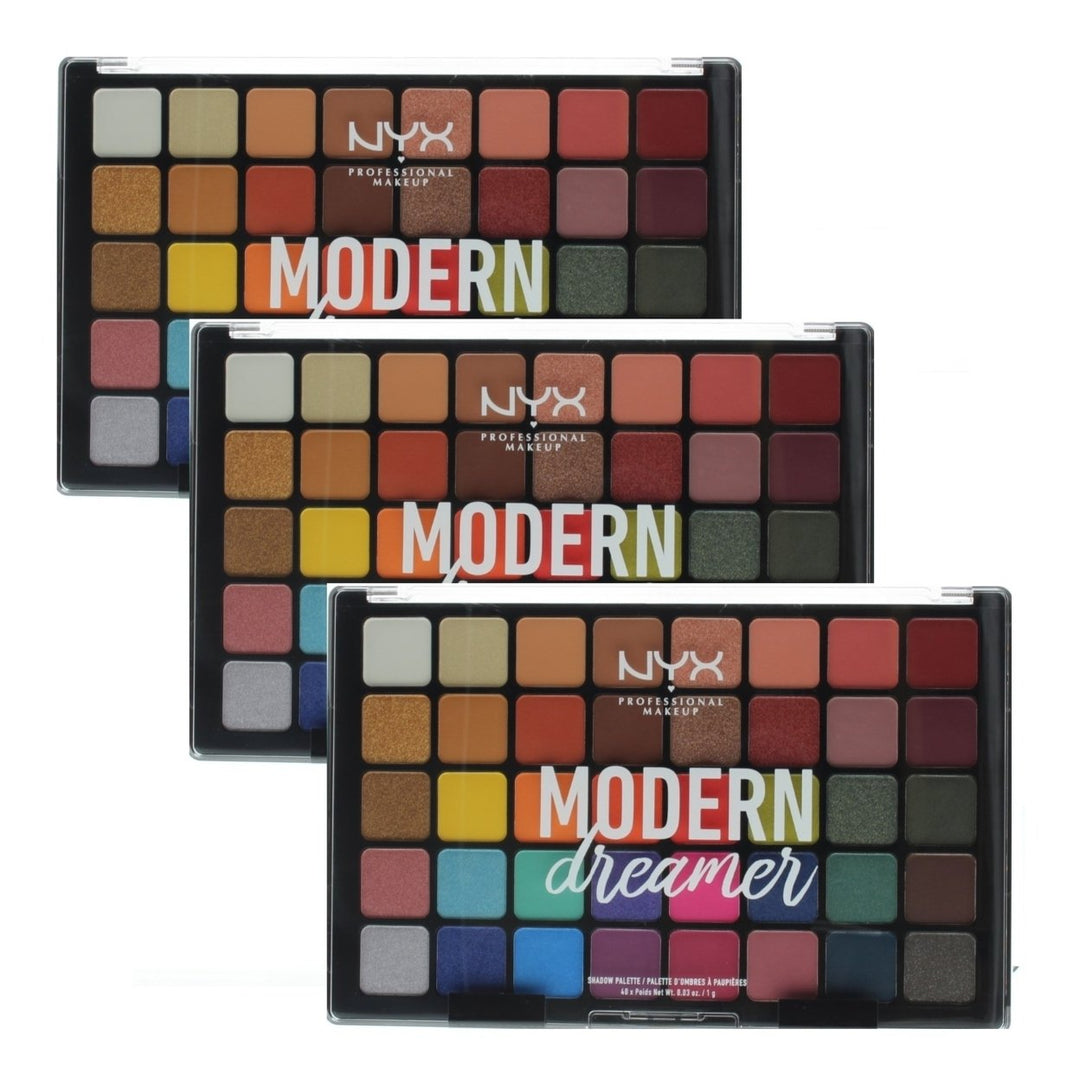 NYX Professional Makeup Modern Dreamer Eyeshadow Palette 40 Shades 1.2oz 3 Pack Image 1