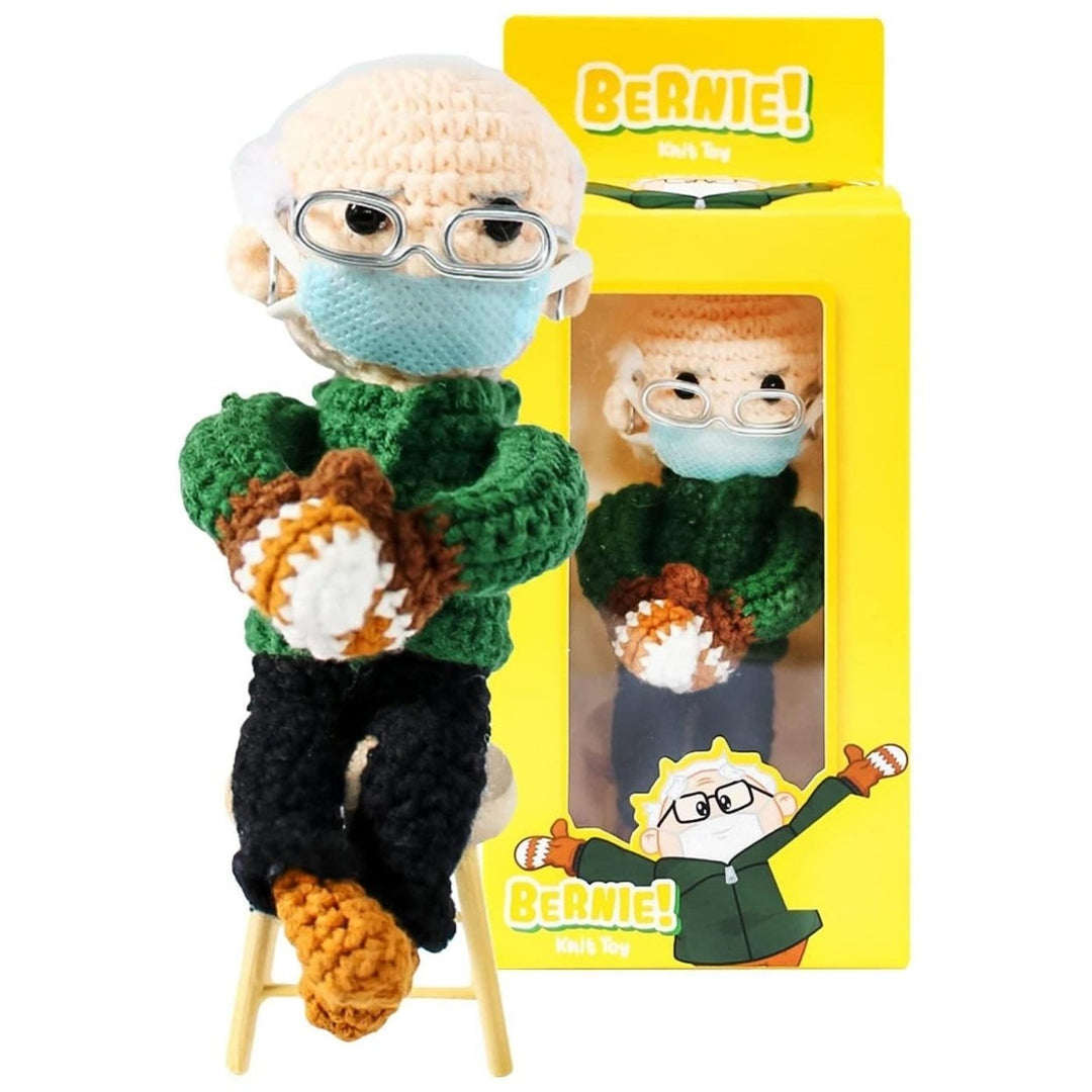 Senator Bernie Sanders Mittens Inauguration Doll Ornament Crochet Democrat Socialist Mighty Mojo Image 1