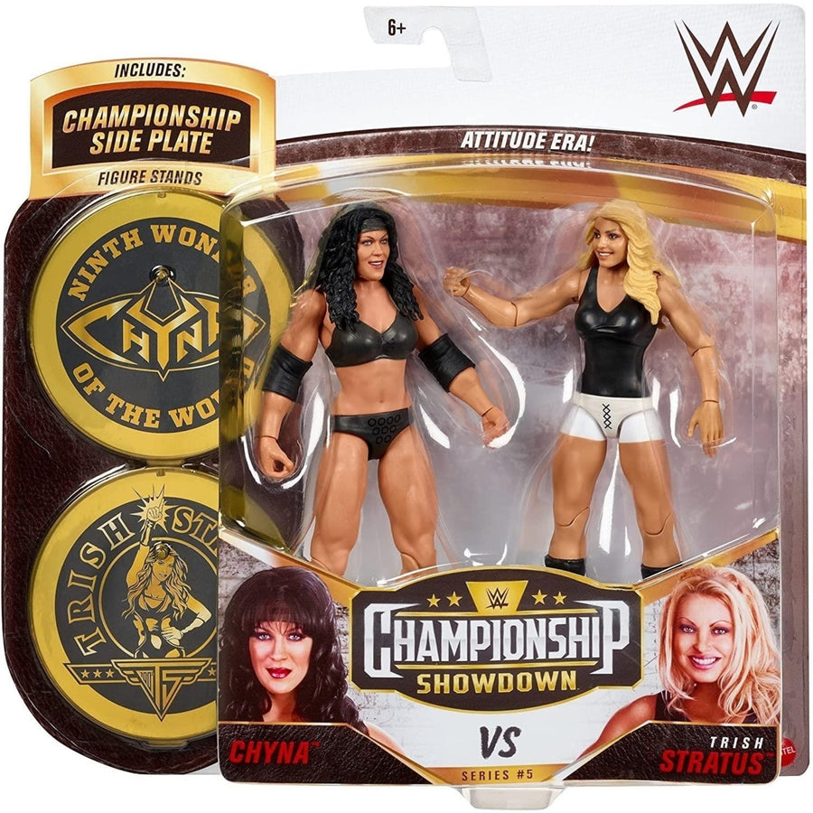 WWE Chyna vs Trish Stratus Championship Showdown Side Plate Wrestling Figures Mattel Image 1