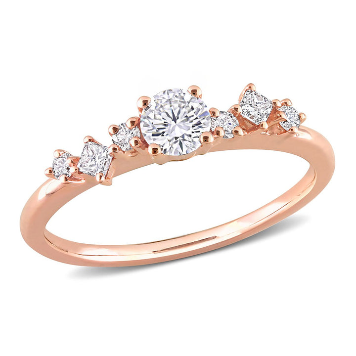 1/2 Carat (ctw G-H-I I1-I2) Diamond Ring in 14K Rose Pink Gold Image 1