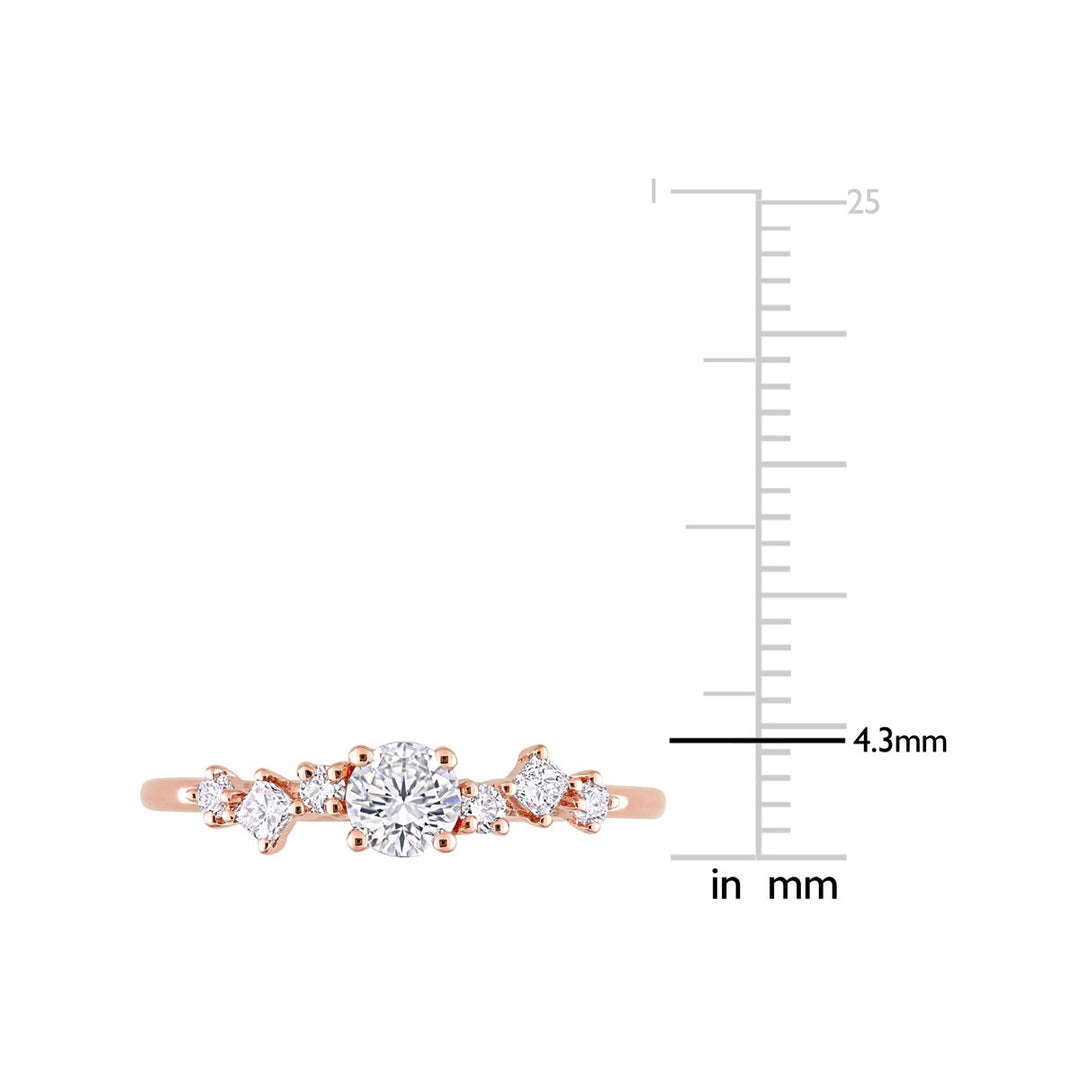 1/2 Carat (ctw G-H-I I1-I2) Diamond Ring in 14K Rose Pink Gold Image 3