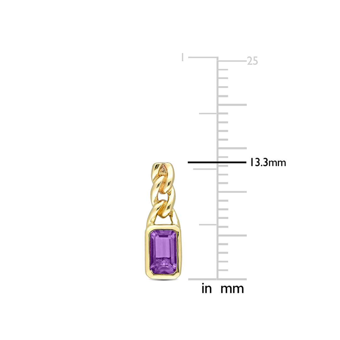 2/5 Carat (ctw) Amethyst Link Earrings in 10K Yellow Gold Image 4