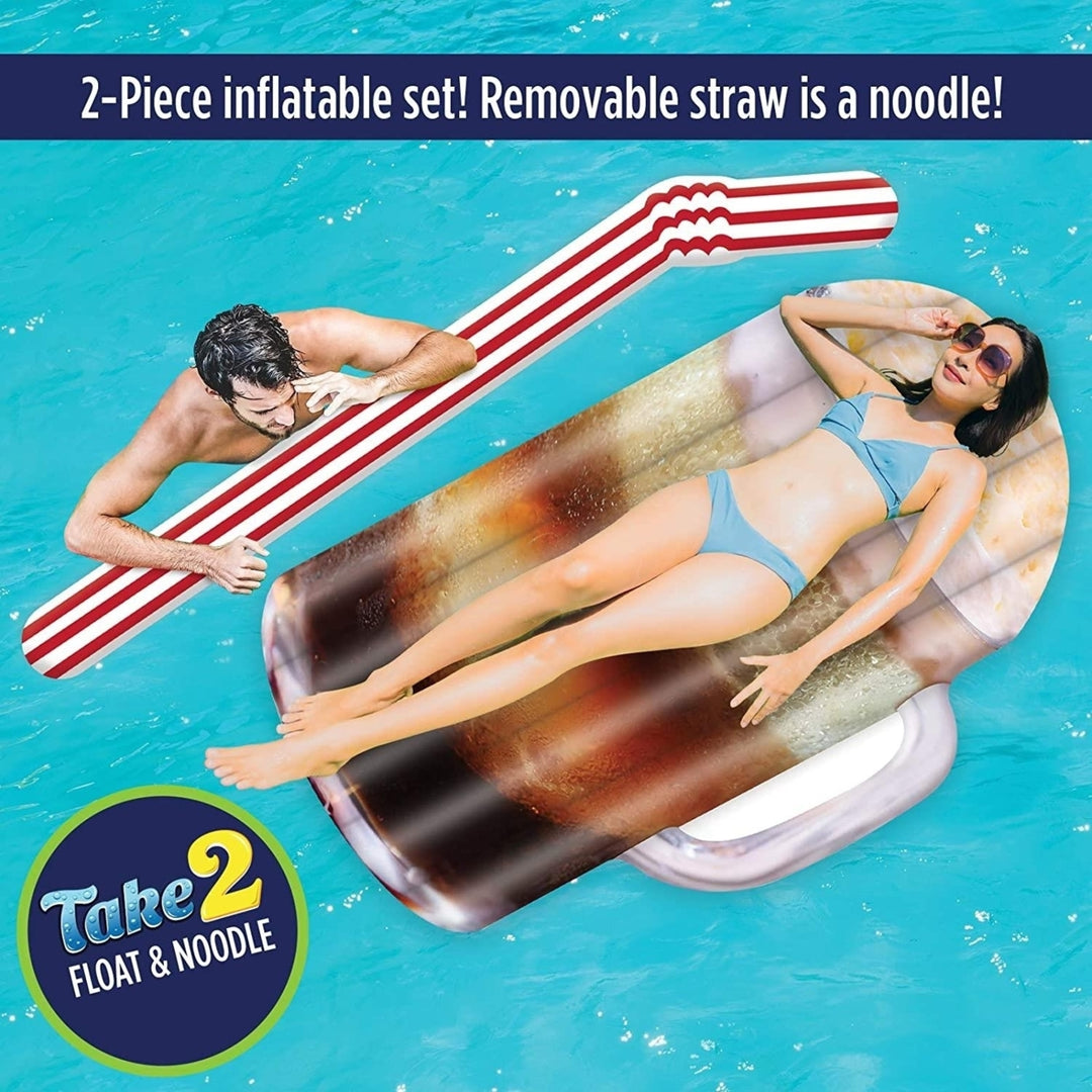 Take 2 Floats Root Beer Water Float and Noodle Pool Blow Up Inflatable Raft Mighty Mojo Image 6