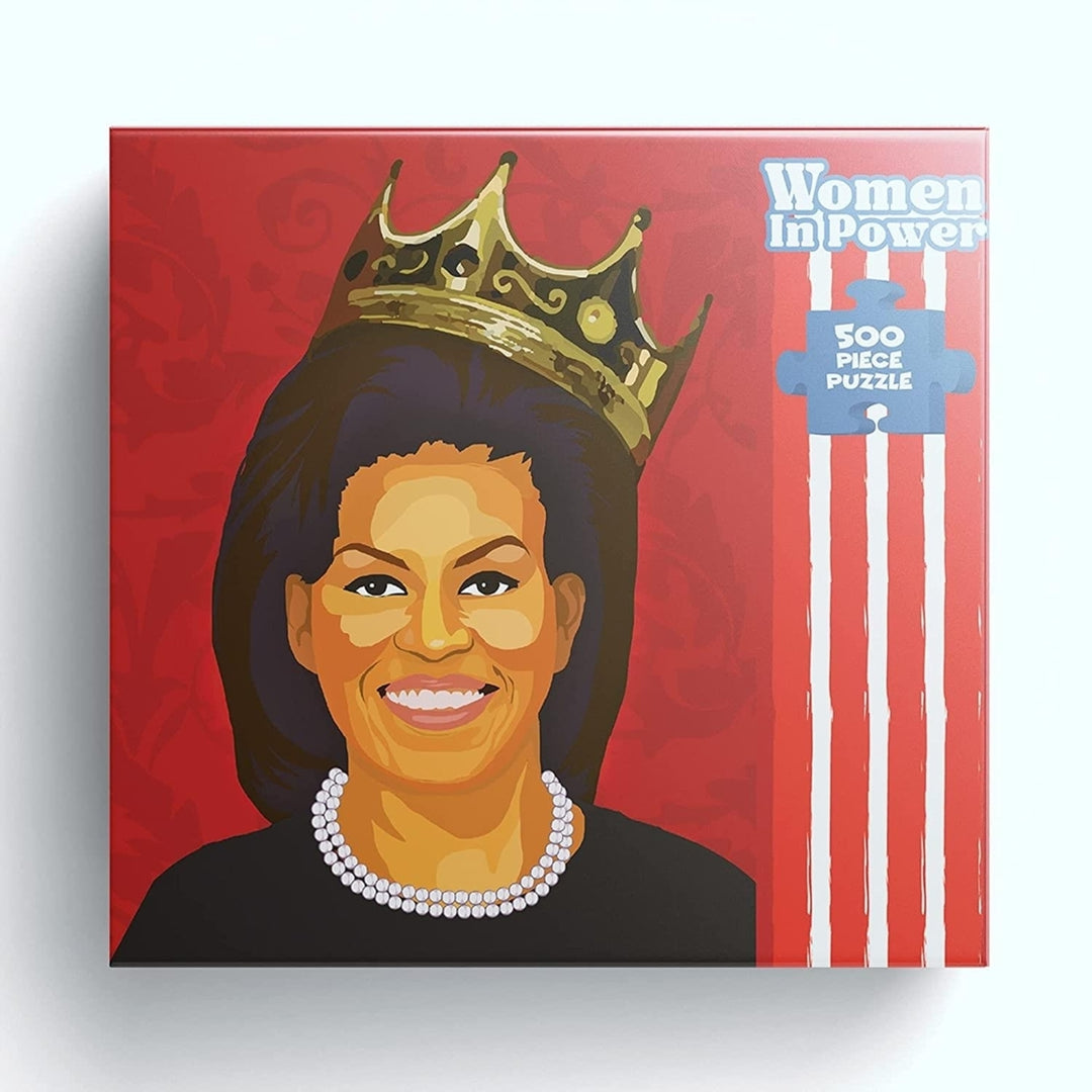 Michelle Obama Jigsaw Puzzle 500pcs Women in Power Illustration Design All Ages Mighty Mojo Image 3