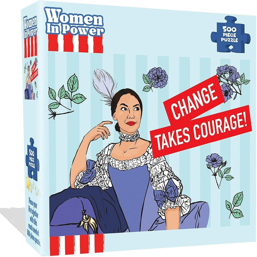 Alexandria Ocasio-Cortez AOC Puzzle 500pcs Women in Power Illustration Design All Ages Mighty Mojo Image 1