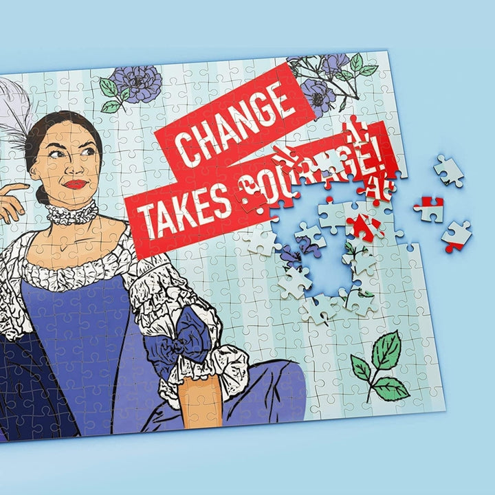 Alexandria Ocasio-Cortez AOC Puzzle 500pcs Women in Power Illustration Design All Ages Mighty Mojo Image 3