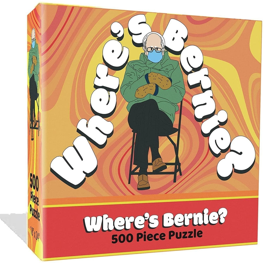 Wheres Bernie Sanders Meme 500pcs Jigsaw Puzzle Inaugraution Mittens Mighty Mojo Image 1