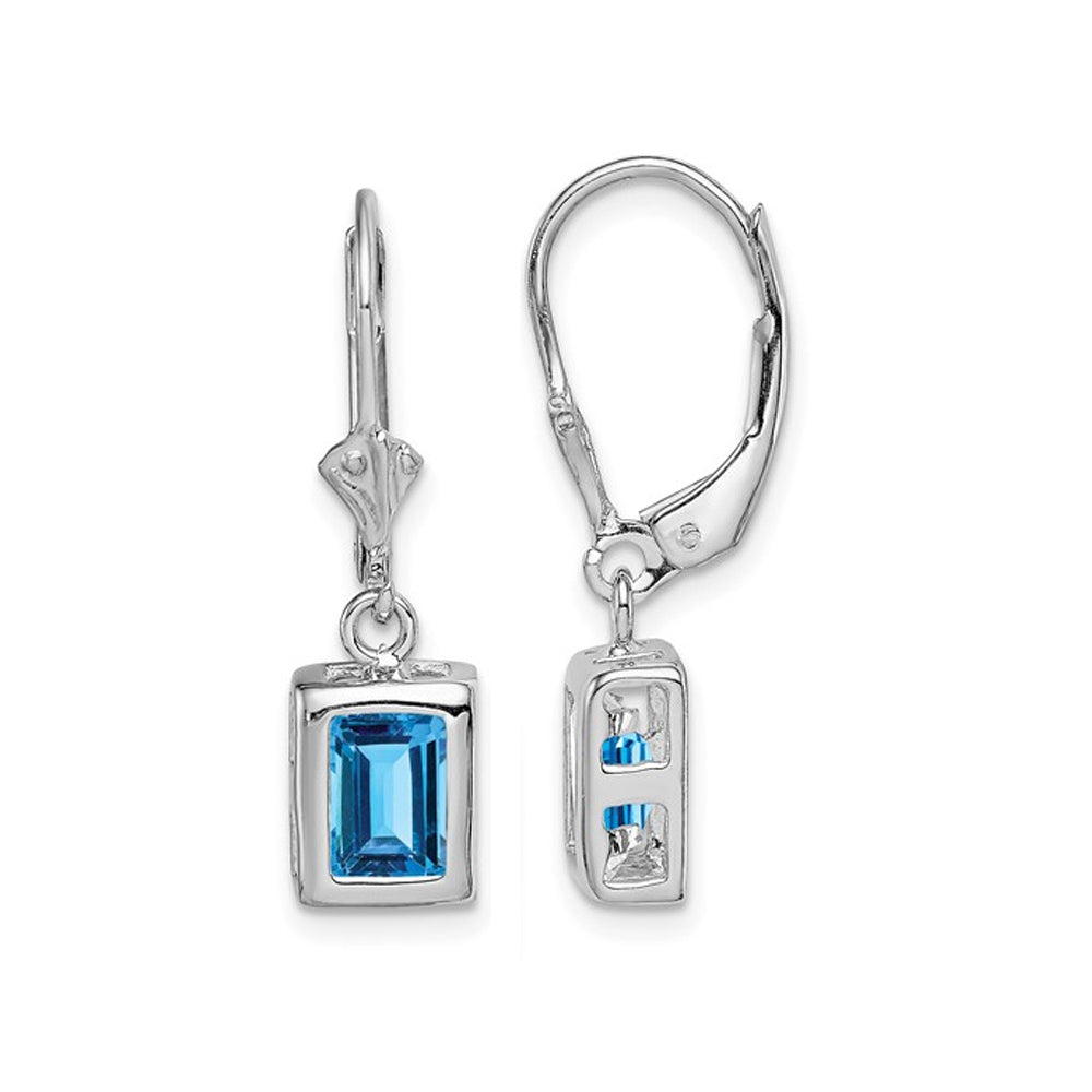 2.60 Carat (ctw) Swiss Blue Topaz Drop Earrings in Sterling Silver Image 1