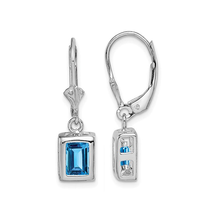 2.60 Carat (ctw) Swiss Blue Topaz Drop Earrings in Sterling Silver Image 1