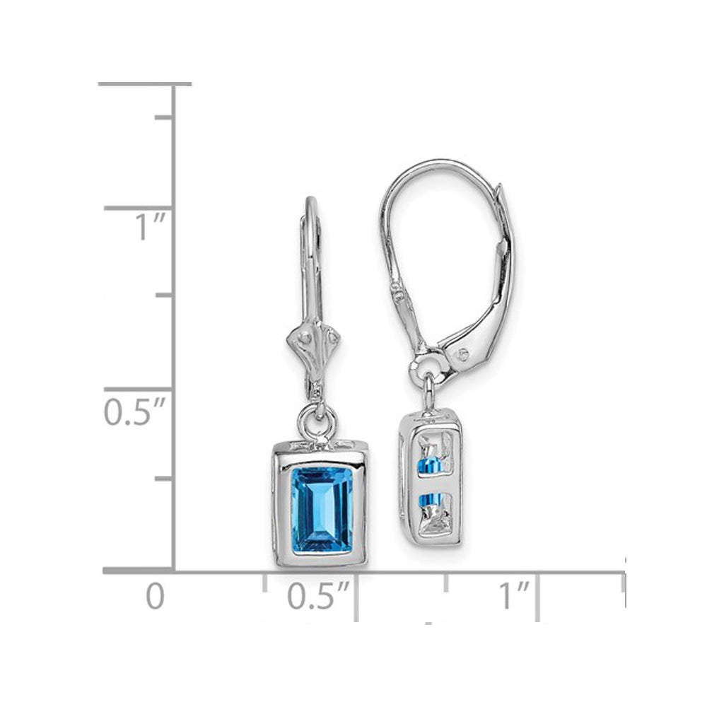 2.60 Carat (ctw) Swiss Blue Topaz Drop Earrings in Sterling Silver Image 4