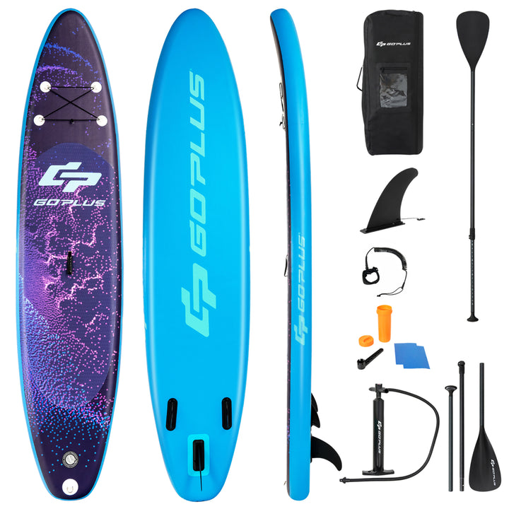 Goplus 11/105 Inflatable Stand Up Paddle Board Surfboard W/Bag Aluminum Paddle Pump Image 1