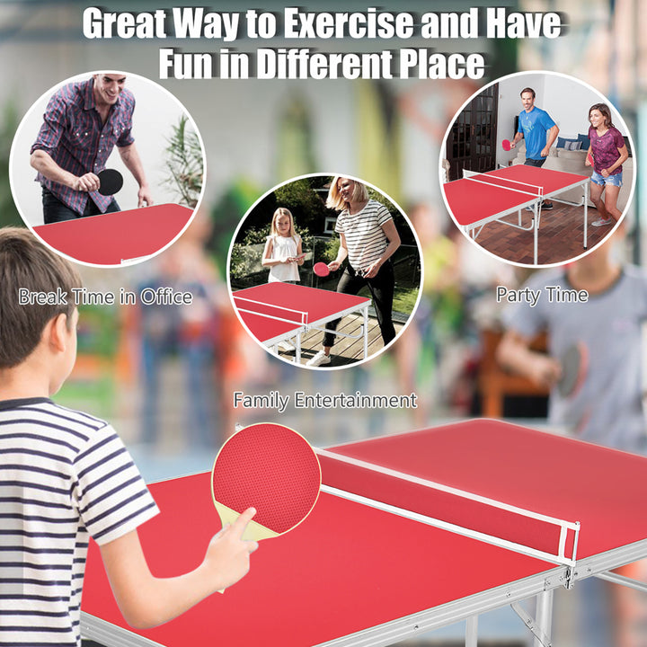 60 Portable Table Tennis Ping Pong Folding Table w/Accessories Indoor Game Image 4