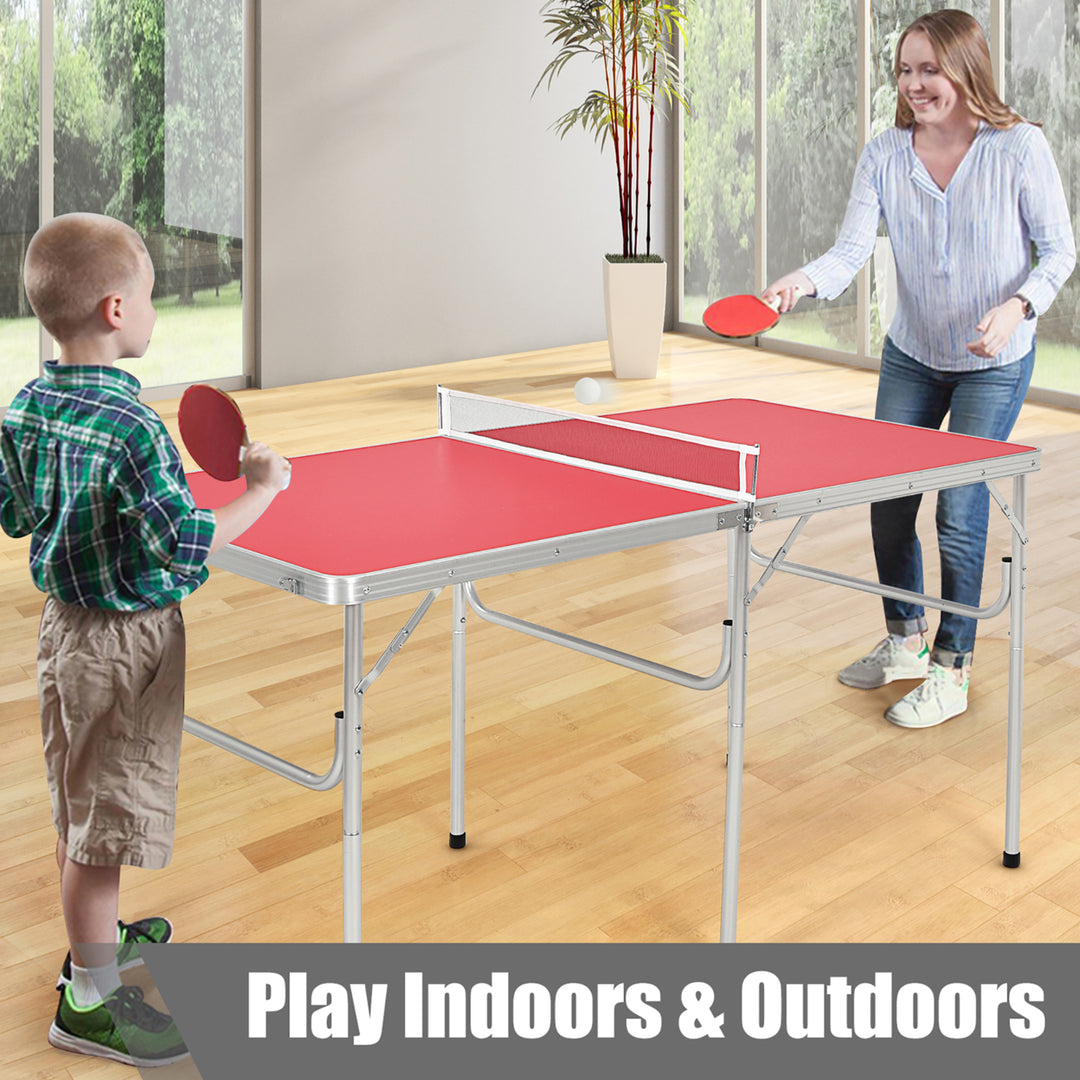 60 Portable Table Tennis Ping Pong Folding Table w/Accessories Indoor Game Image 6
