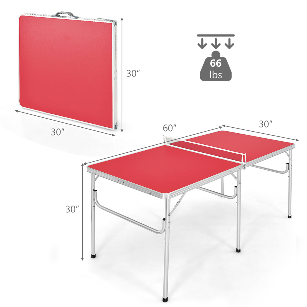 60 Portable Table Tennis Ping Pong Folding Table w/Accessories Indoor Game Image 10