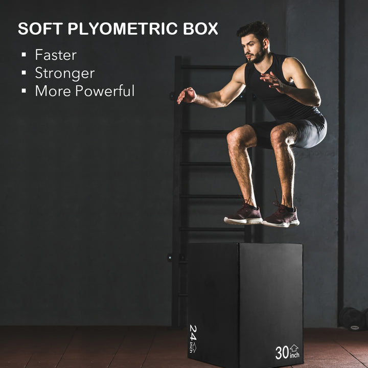 3-in-1 Foam Plyometric Jump Box w/ Adjustable Height 30/24/20 for Training Image 4