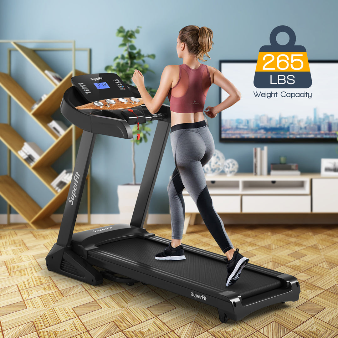 Superfit 3.75HP Electric Folding Treadmill W/Auto Incline 12 Program APP Control Image 7