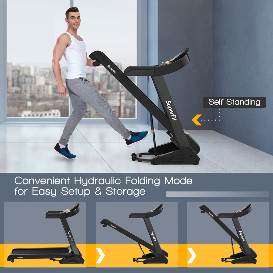 Superfit 3.75HP Electric Folding Treadmill W/Auto Incline 12 Program APP Control Image 8