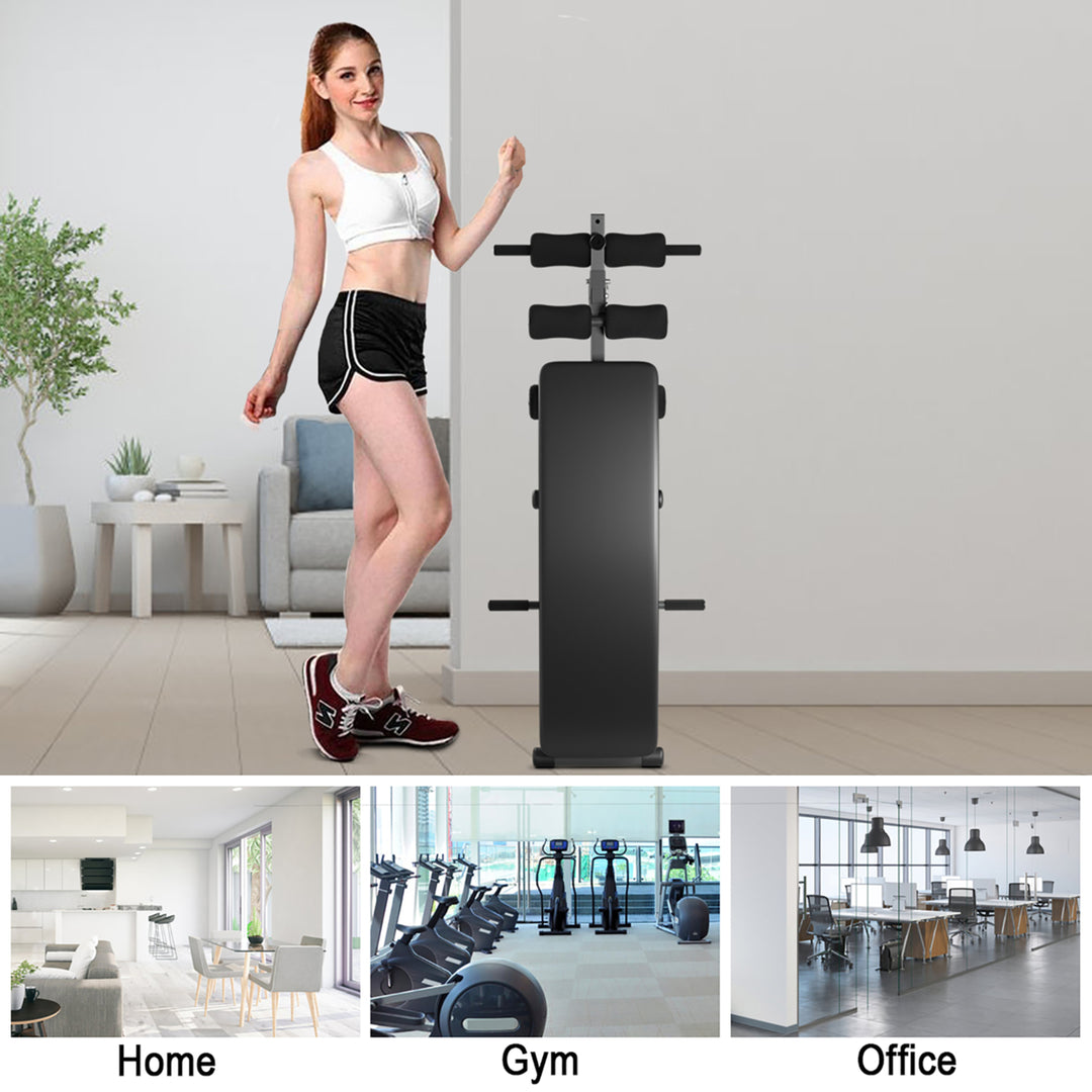 Adjustable Arc-Shaped Decline Sit up Slant Bench Crunch Board Fitness Workout Image 6